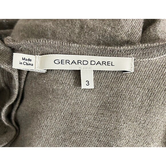 Gerard Darel Lightweight Sweater Top Size 3 (M) Taupe Metallic Stripes L/S Soft - Picture 5 of 6